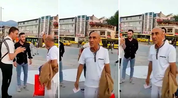 Kürtçe şarkı söyleyen sokak müzisyenlerinin yanına gelerek 200 TL uzatıp, ‘Alın bunu Türkçe söyleyin, burası Türkiye’ dedi.